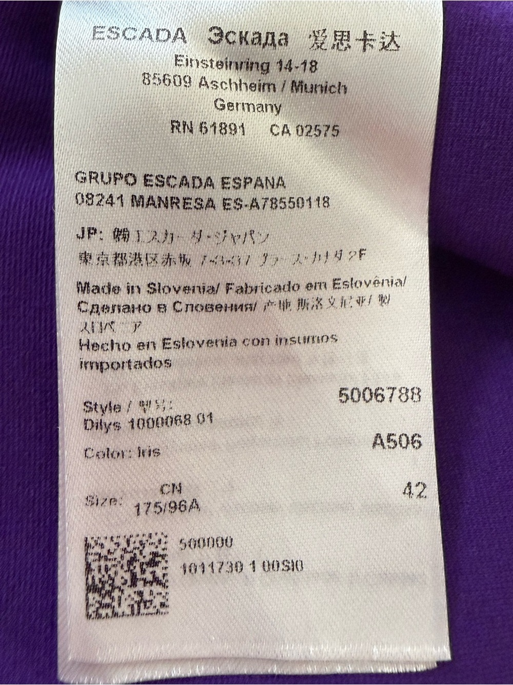 ESCADA Purple Draped Sheath Dress EU 42 Designer Cocktail Midi Dress - Picture 3 of 16
